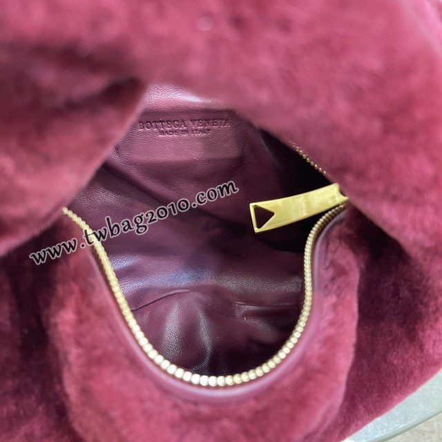 Bottega veneta高端女包 98080天鵝絨 寶緹嘉Jodie經典打結圓形hobo包 BV天鵝絨皮毛新款女包  gxz1389